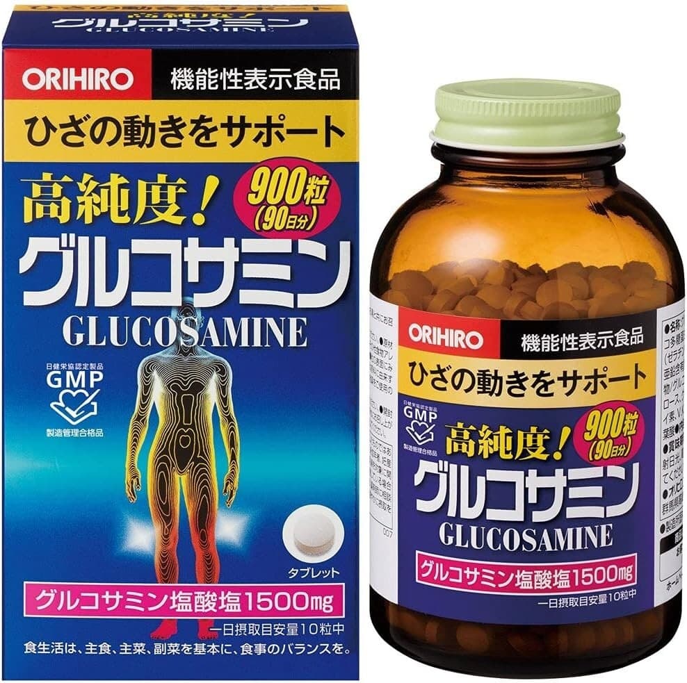 ORIHIRO Glucosamine 1500 mg – 900 Tablets (Chondroitin • Collagen • Hyaluronic Acid) – Made in Japan