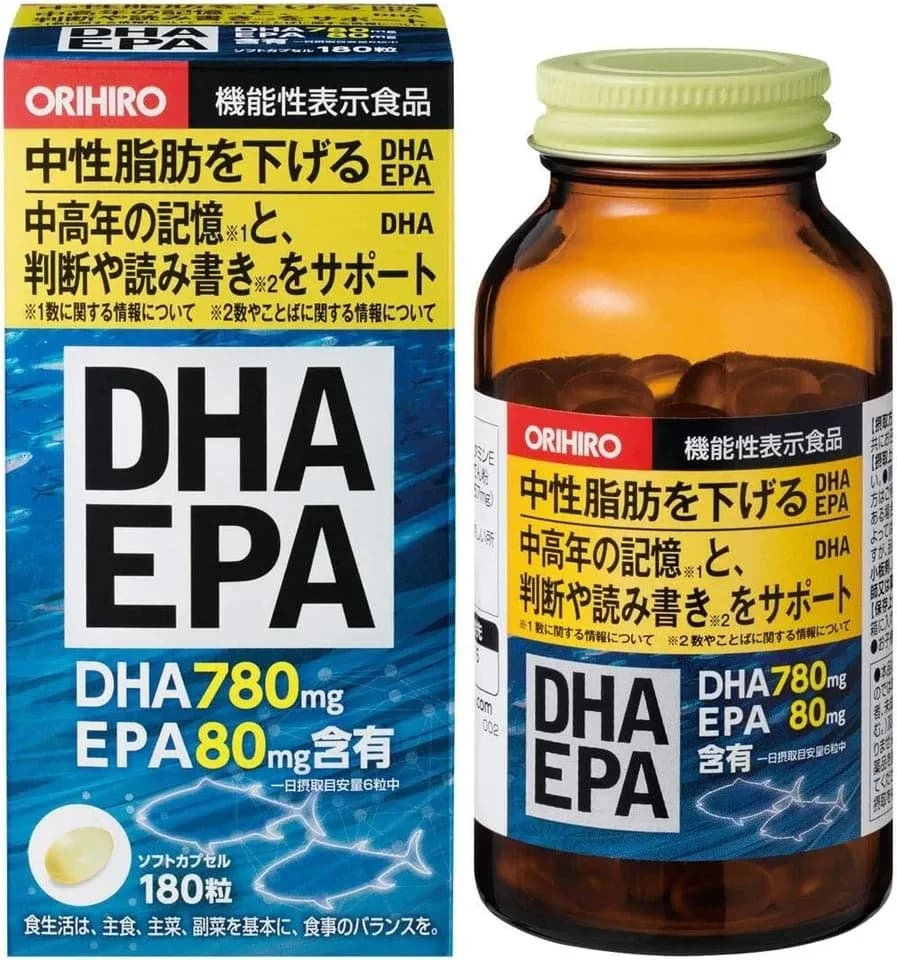 ORIHIRO Omega-3 Fish Oil – 180 Softgels – Made in Japan