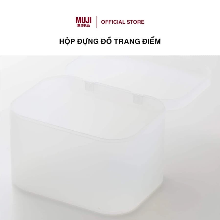 MUJI Transparent Makeup Organizer Box with Dividers Multiple Sizes